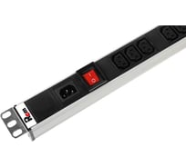 Вертикальный блок розеток с выключателем REM Rem-16 16 IEC 60320 C13, 12 C19, вход C20, 16 A, алюминий, 42...48U R-16-16C13-12C19-V-1820