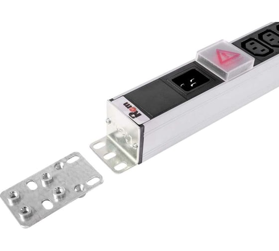 Вертикальный блок розеток с выключателем REM Rem-16 16 IEC 60320 C13, 12 C19, вход C20, 16 A, алюминий, 42...48U R-16-16C13-12C19-V-1820