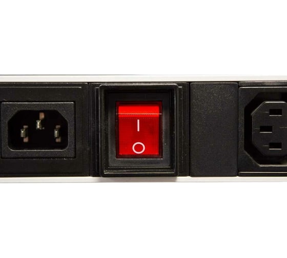Вертикальный блок розеток с выключателем REM Rem-16 16 IEC 60320 C13, 12 C19, вход C20, 16 A, алюминий, 42...48U R-16-16C13-12C19-V-1820