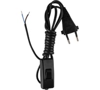 Сетевой шнур СПб УПП-5 с вилкой и проходным выключателем шввп 2x0,5 черный 1,7 м 99927948