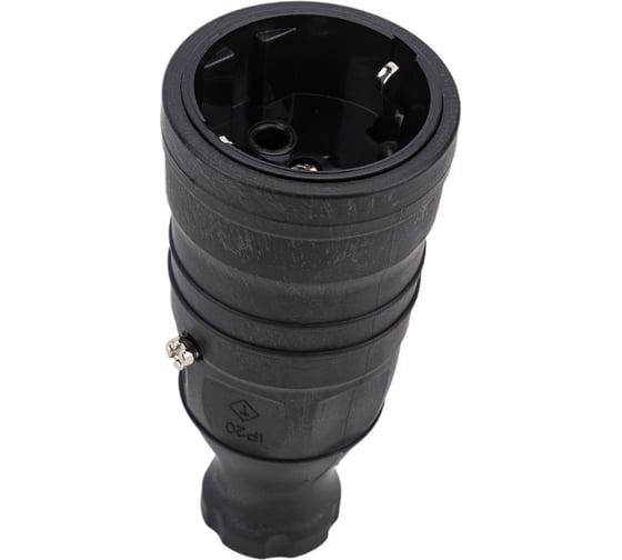 Переносная розетка IEK Omega рбп14-1-0м ip20, черная OM-KR20-16-20-P1-00-K02