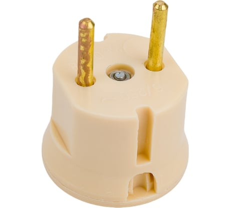 Электровилка ООО Ливны-Электро В6-001 разборная круглая л/ш слоновая кость В 6144л