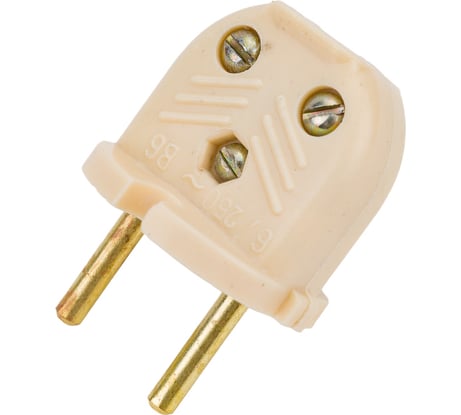 Электровилка ООО Ливны-Электро В6-001 разборная плоская л/ш слоновая кость В 6141л