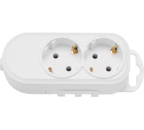 2-местная переносная розетка Bylectrica с суппортом, с землей, белый, Р16-9142