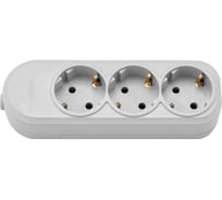 3-местная переносная розетка Bylectrica с суппортом, с землей, Р16-9162 серый