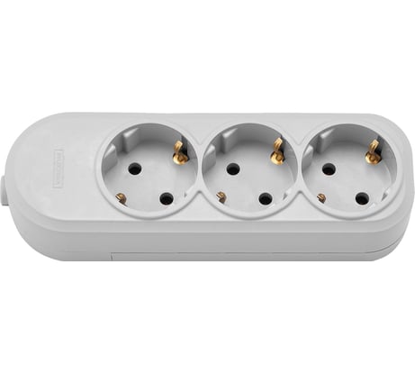 3-местная переносная розетка Bylectrica с суппортом, с землей, Р16-9162 серый