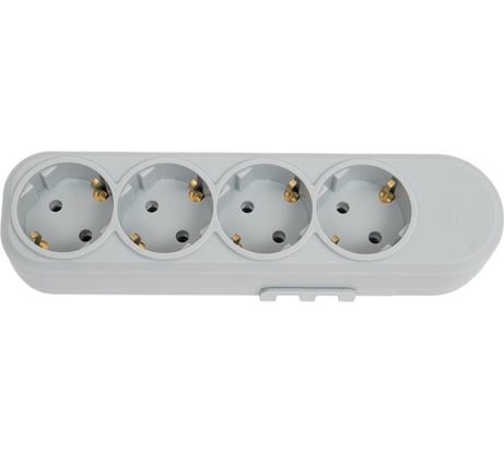 4-местная переносная розетка Bylectrica с суппортом, с землей, Р16-9182 серый