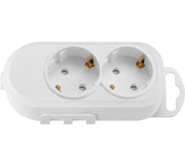 2-местная переносная розетка Bylectrica с суппортом, со шторками, с землей, белый, Р16-9146