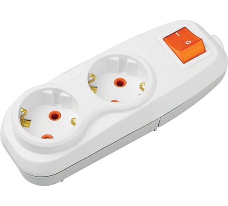 2-местная колодка Nilson с землей, с выключателем 42131100