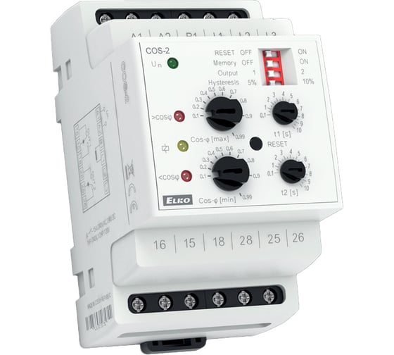 Реле контроля коэффициента мощности ELKO COS-2/400V, диапазон 0,1 - 0,99 EP НФ-00000089