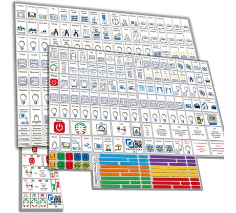 Наклейки для автоматов в электрощит Маркировка 220 для квартиры и дома от 392шт EL-ProMaxDom