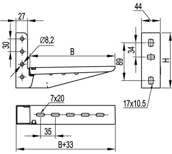 Консоль с опорой DKC ML осн. 100 BBL5010 BBL5010DIY