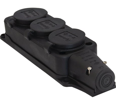 Колодка на 3 розетки TP Electric 16A 2P+E IP44 каучук. 3101-308-0300