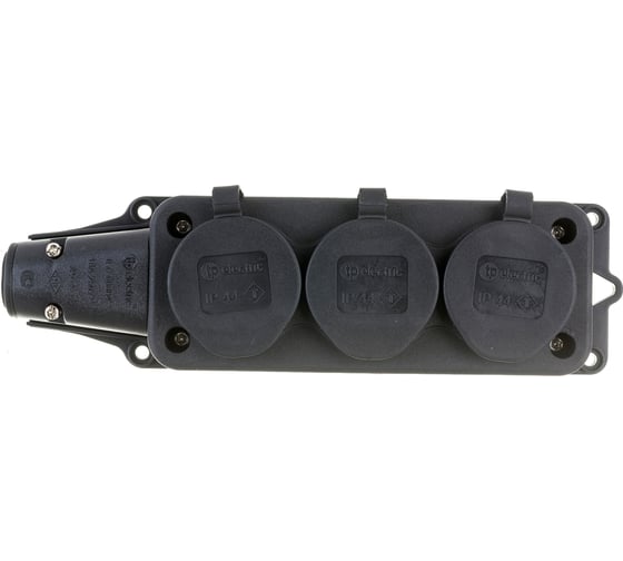 Колодка на 3 розетки TP Electric 16A 2P+E IP44 каучук. 3101-308-0300