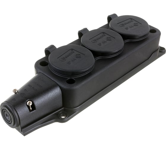 Колодка на 3 розетки TP Electric 16A 2P+E IP44 каучук. 3101-308-0300