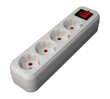 Колодка удлинителя 4-м с заземлением, с выключателем Lezard 720-0400-402