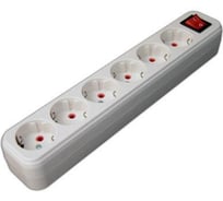 Колодка удлинителя 6-м с заземлением, с выключателем Lezard 720-0600-602