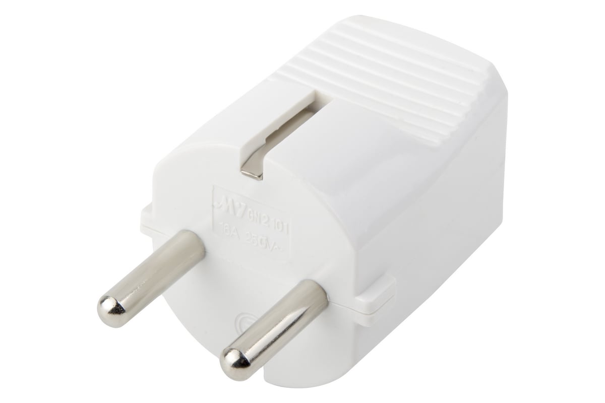 Вилка прямая, белая, 16A, 250В Electraline 55021 - выгодная цена ...