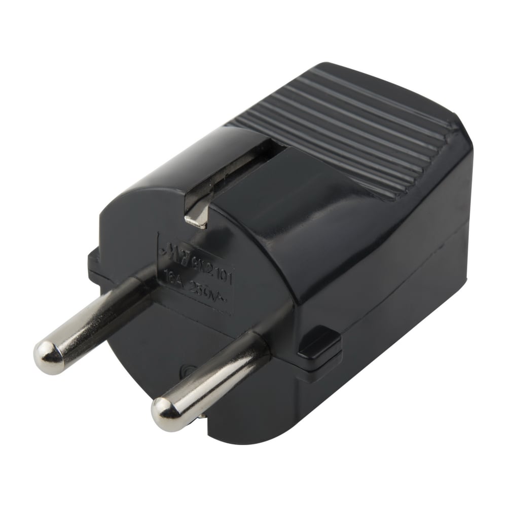 Вилка прямая, черная, 16A, 250В Electraline 55022 - выгодная цена ...