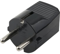 Вилка прямая, черная, 16A, 250В Electraline 55022