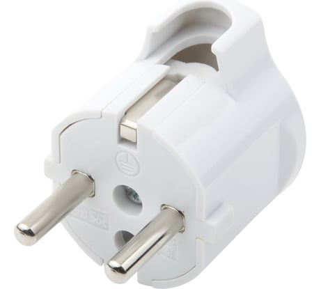 Угловая вилка евро, белая, 16A, 250В Electraline 55023