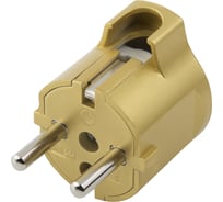 Угловая вилка евро, золотая, 16A, 250В Electraline 55025