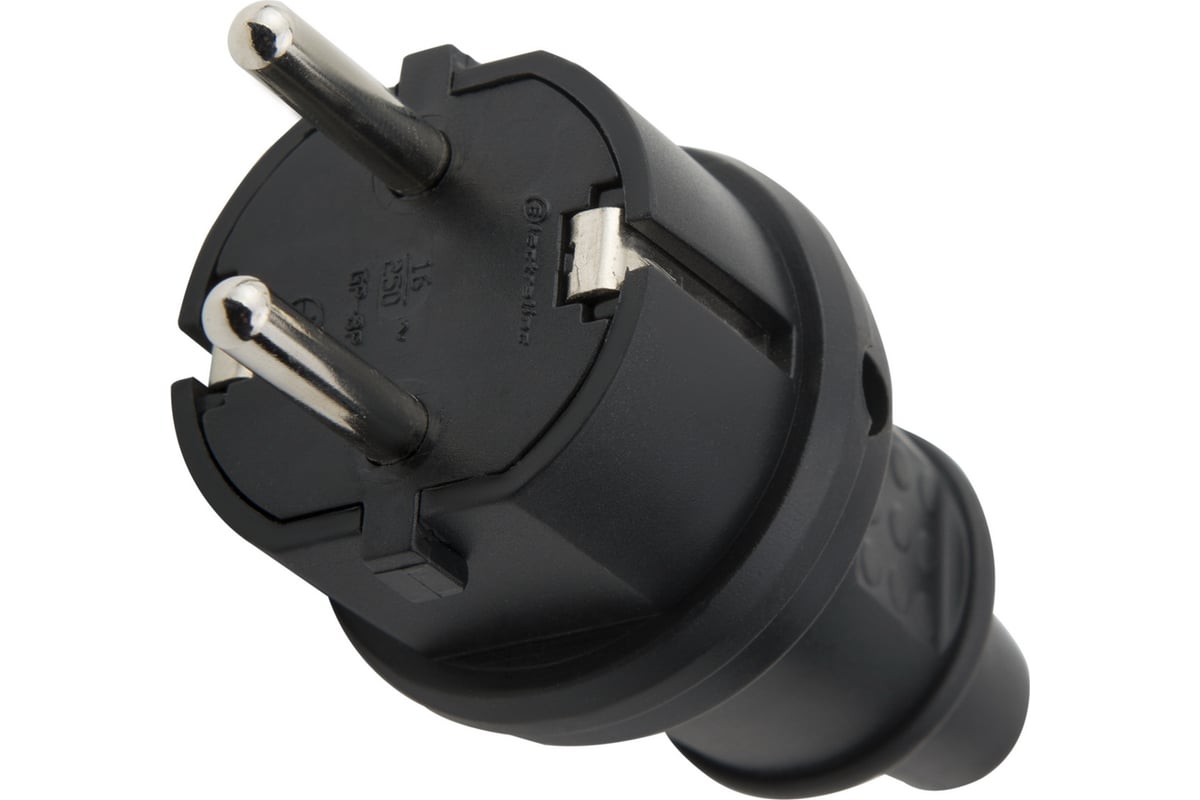 Вилка прямая, черная, 10/16A Electraline 55028 - выгодная цена, отзывы ...