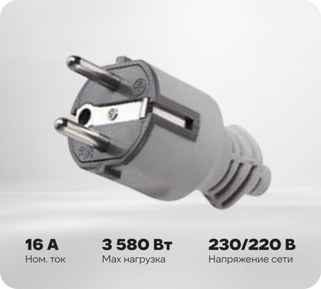 Вилка Electraline евр прямой ввод 16A 55028