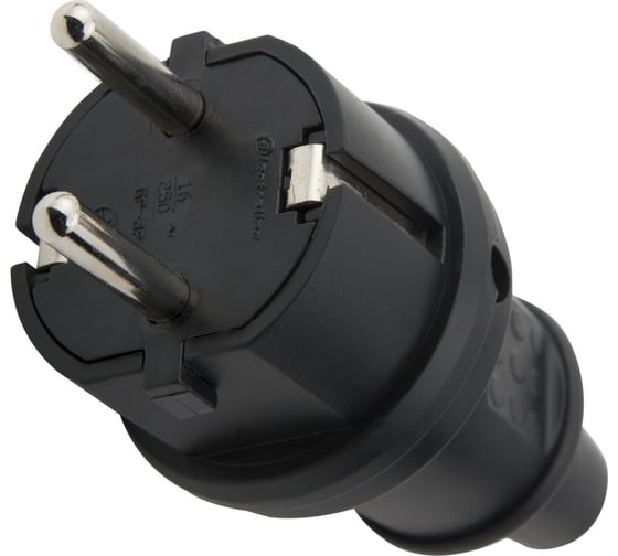 Вилка прямая, черная, 10/16A Electraline 55028 - выгодная цена, отзывы ...