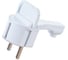 Угловая плоская вилка за шкаф с/з, 16А, белая FLAT PLUG Electraline 55043 1