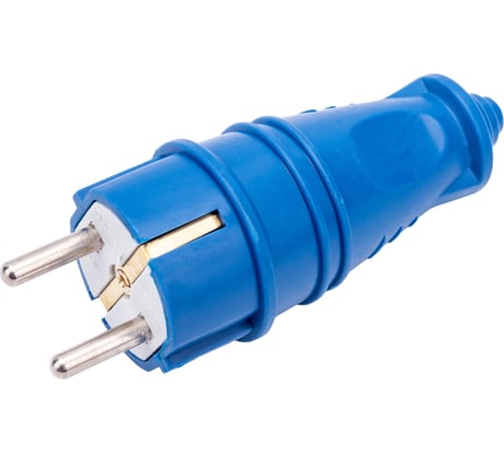 Штепсельная прямая вилка NE-AD с заземлением 16А ЕВРО синий (каучук) (30/300) 4601