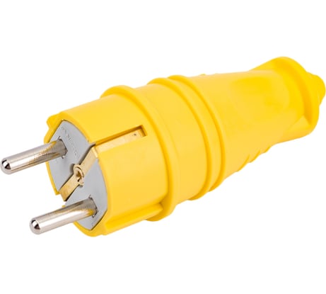 Штепсельная прямая вилка NE-AD с заземлением 16А ЕВРО желтый (каучук) (30/300) 4701