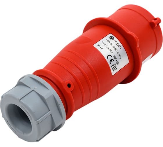 Кабельная вилка INPIN 16A/400V/3P+E/IP44 CA252