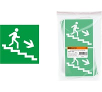 Знак "Направление к эвакуационному выходу (по лестнице направо вниз)" TDM ELECTRIC 150х150мм, в упаковке 10 штук SQ0817-0045