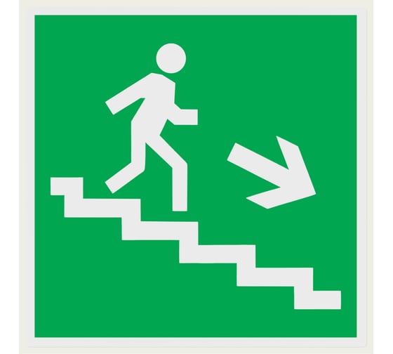 Знак "Направление к эвакуационному выходу (по лестнице направо вниз)" TDM ELECTRIC 150х150мм, в упаковке 10 штук SQ0817-0045