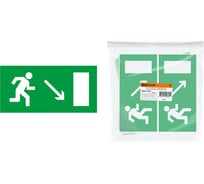 Знак "Направление к эвакуационному выходу направо вниз" TDM ELECTRIC 200х100мм, в упаковке 10 штук SQ0817-0053