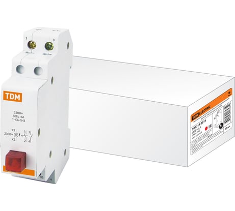 Кнопочный выключатель c фиксацией и индикацией TDM ELECTRIC ВК-47M 1НО;1НЗ красный SQ0214-0016