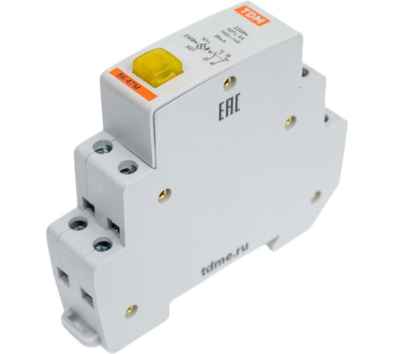 Кнопочный выключатель c фиксацией и индикацией TDM ELECTRIC ВК-47M 1НО;1НЗ желтый SQ0214-0018
