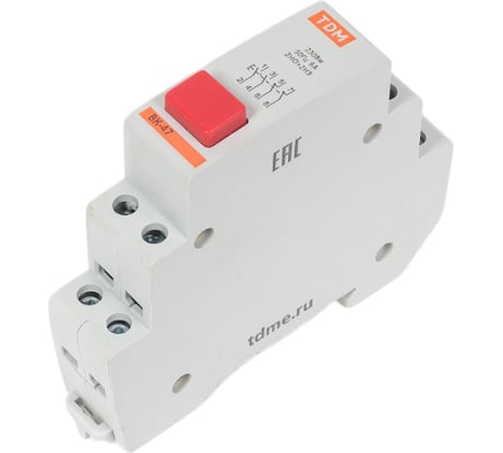 Кнопочный выключатель красный TDM ELECTRIC ВК-47 2НО;2НЗ SQ0214-0005