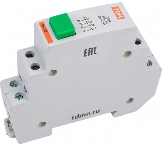 Кнопочный выключатель зеленый TDM ELECTRIC ВК-47 2НО;2НЗ SQ0214-0006