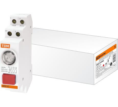 Кнопочный выключатель с индикацией TDM ELECTRIC ВКИ-47 красный LED 2НО;1НЗ AC/DC SQ0214-0002