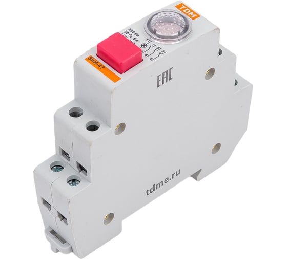 Кнопочный выключатель с индикацией TDM ELECTRIC ВКИ-47 красный LED 2НО;1НЗ AC/DC SQ0214-0002