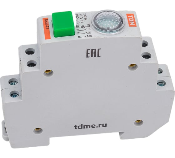 Кнопочный выключатель с индикацией TDM ELECTRIC ВКИ-47 зеленый LED 2НО;1НЗ AC/DC SQ0214-0003