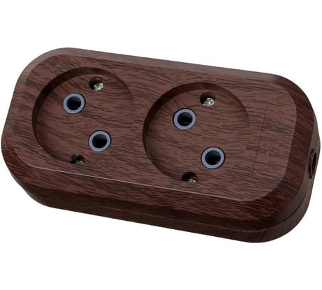 Колодка для удлинителя TDM ELECTRIC на 2 гнезда 2П, без заземления, 10А 250В "Эко" (бук) SQ1806-0059