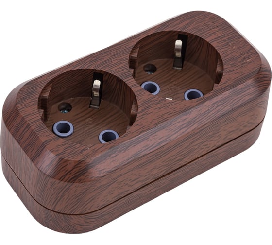 Розеточная колодка, 2 гнезда, бук TDM ELECTRIC SQ1806-0060