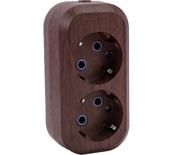 Розеточная колодка, 2 гнезда, бук TDM ELECTRIC SQ1806-0060