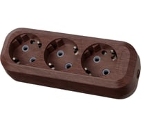 Розеточная колодка, 3 гнезда, бук TDM ELECTRIC SQ1806-0062