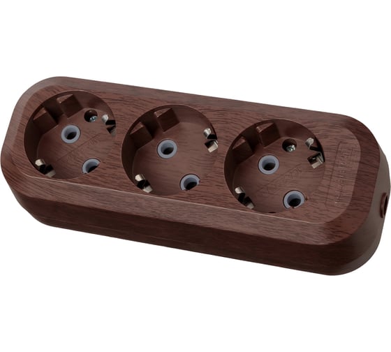 Розеточная колодка, 3 гнезда, бук TDM ELECTRIC SQ1806-0062