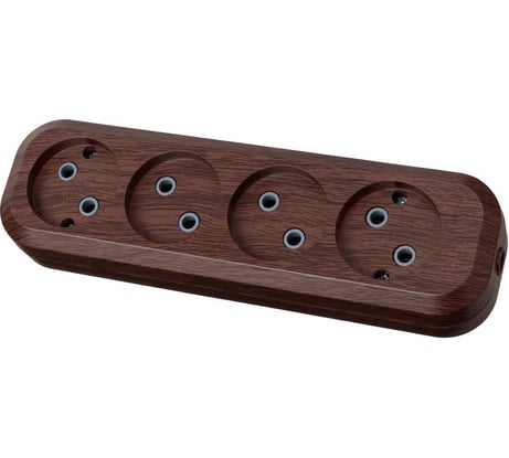 Колодка для удлинителя TDM ELECTRIC на 4 гнезда 2П, без заземления, 10А 250В "Эко" (бук) SQ1806-0064
