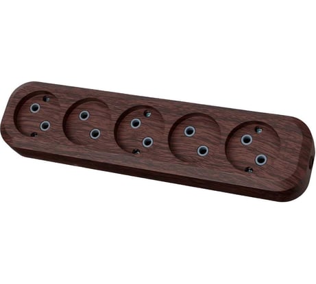 Колодка для удлинителя TDM ELECTRIC на 5 гнезд 2П, без заземления, 10А 250В "Эко" (бук) SQ1806-0067